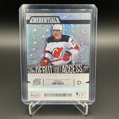 2023-24 UD Credentials SIMON NEMEC #184 Debut Ticket Access RC 136/599