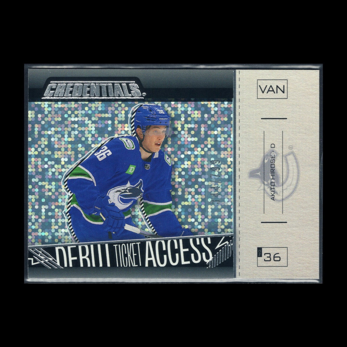 2023-24 UD Credentials AKITO HIROSE #132 Debut Ticket Access Ice Blue 344/799