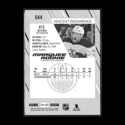 2023-24 O-Pee-Chee VINCENT DESHARNAIS #544 Marquee rookie RC - Edmonton Oilers