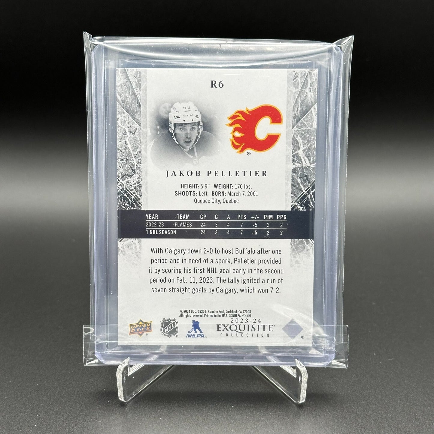 2023-24 UD Exquisite Collection JAKOB PELLETIER #R6 Rookie 163/499