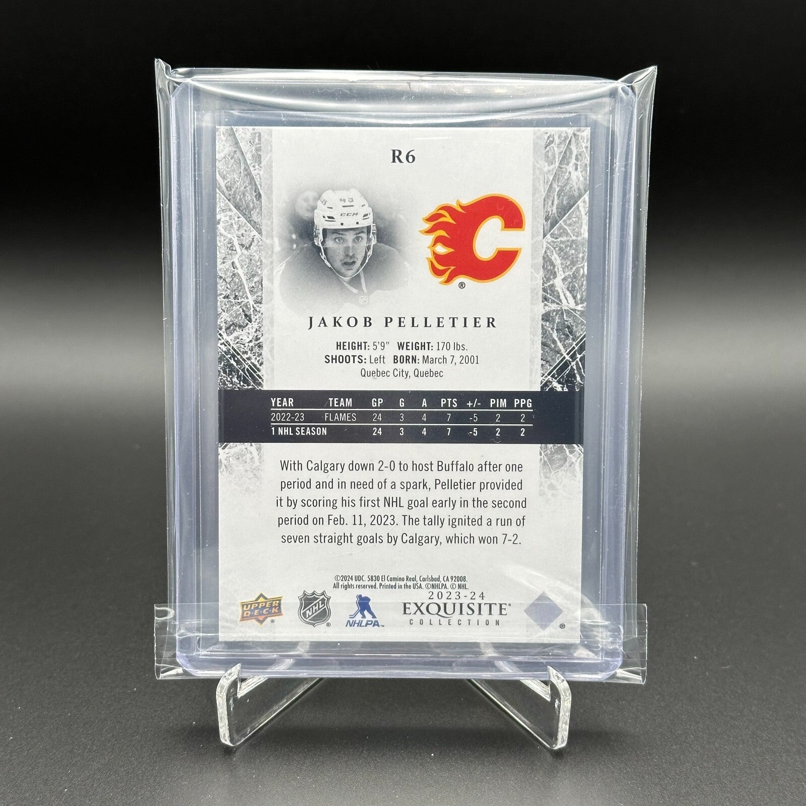 2023-24 UD Exquisite Collection JAKOB PELLETIER #R6 Rookie 163/499