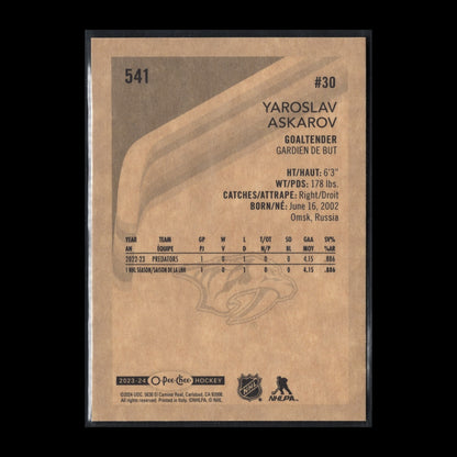 2023-24 O-Pee-Chee YAROSLAV ASKAROV #541 Retro Rookie RC - Nashville Predators