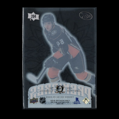 2024-25 UD Ice SAM COLANGELO #204 Premieres Rookie RC /799 - Anaheim Ducks