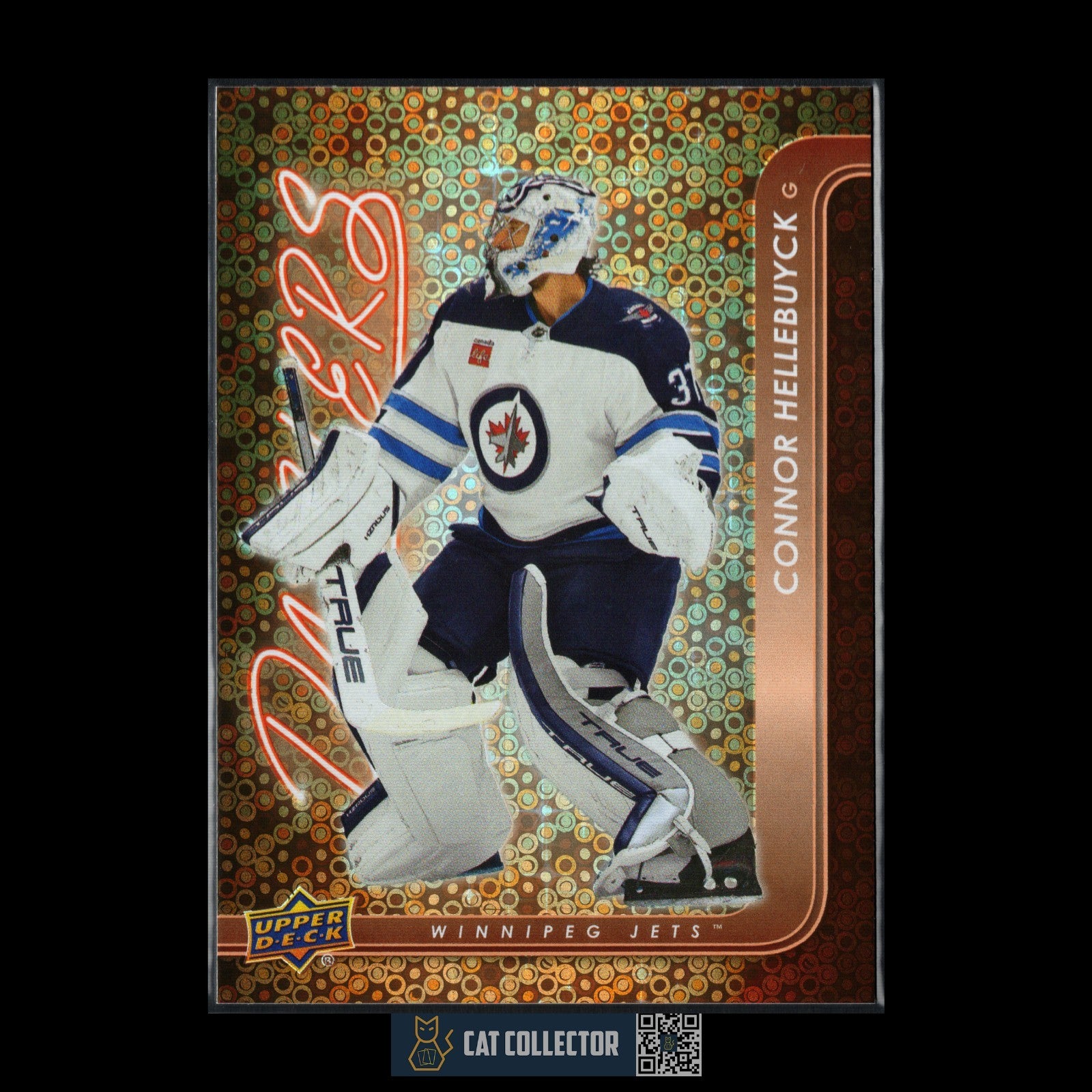 2024-25 UD Series 1 CONNOR HELLEBUYCK #DZ-48 Dazzlers Orange - Winnipeg Jets