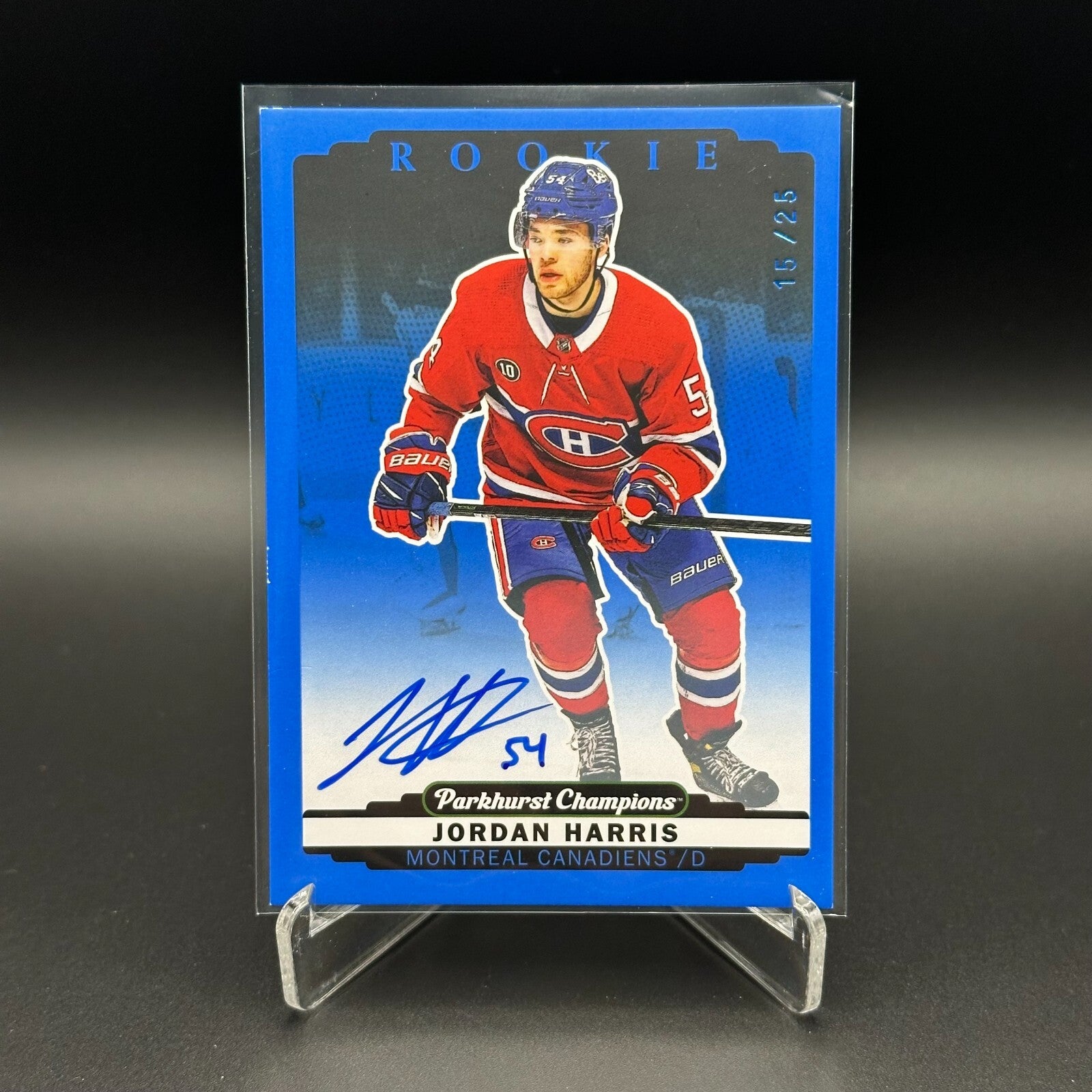 2022-23 UD Parkhurst Champions JORDAN HARRIS #300 Blue Rookie RC AUTOGRAPH /25