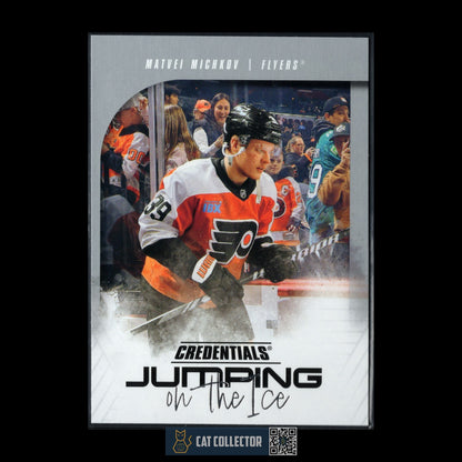 2024-25 UD Credentials MATVEI MICHKOV #JI-MM Jumping on the ice Rookie RC