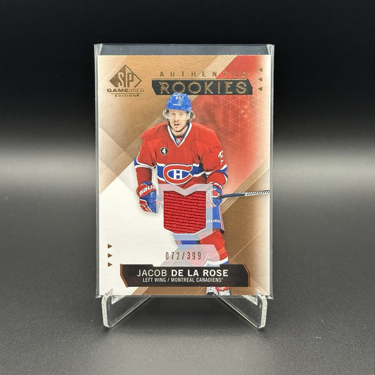 2015-16 SP Game Used JACOB DE LA ROSE #180 Copper Jersey Authentic Rookies /399