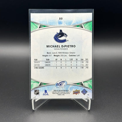 2020-21 UD Ice MICHAEL DIPIETRO #80 Base Green - Vancouver Canucks