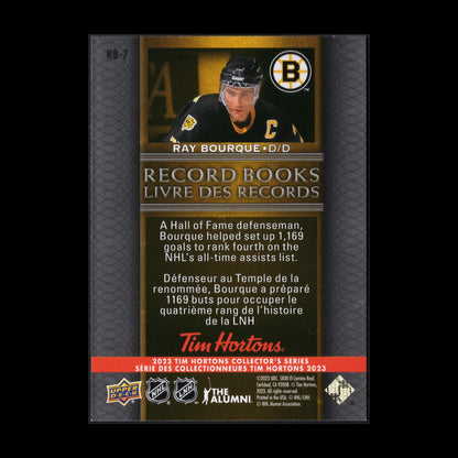 2023 UD Tim Hortons RAY BOURQUE #RB-7 Record Books - Boston Bruins