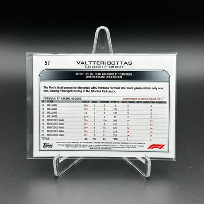 2022 Topps Chrome F1 Formula 1 VALTTERI BOTTAS #57 - Alfa Romeo