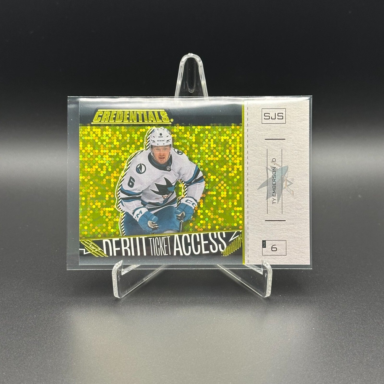2023-24 UD Credentials TY EMBERSON #120 Horizontal Debut Ticket Access Yellow RC