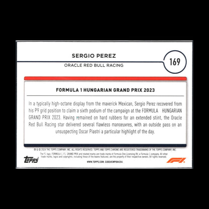 2024 Topps Chrome Formula 1 SERGIO PEREZ #169 Grand Prix Driver of the Day