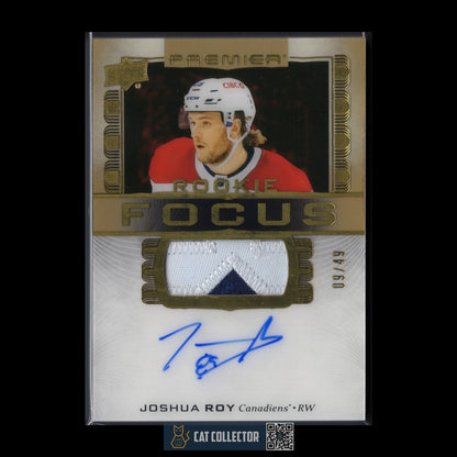 2024-25 UD Premier JOSHUA ROY #PFR-JR Focus Auto Patch Rookies RC /49