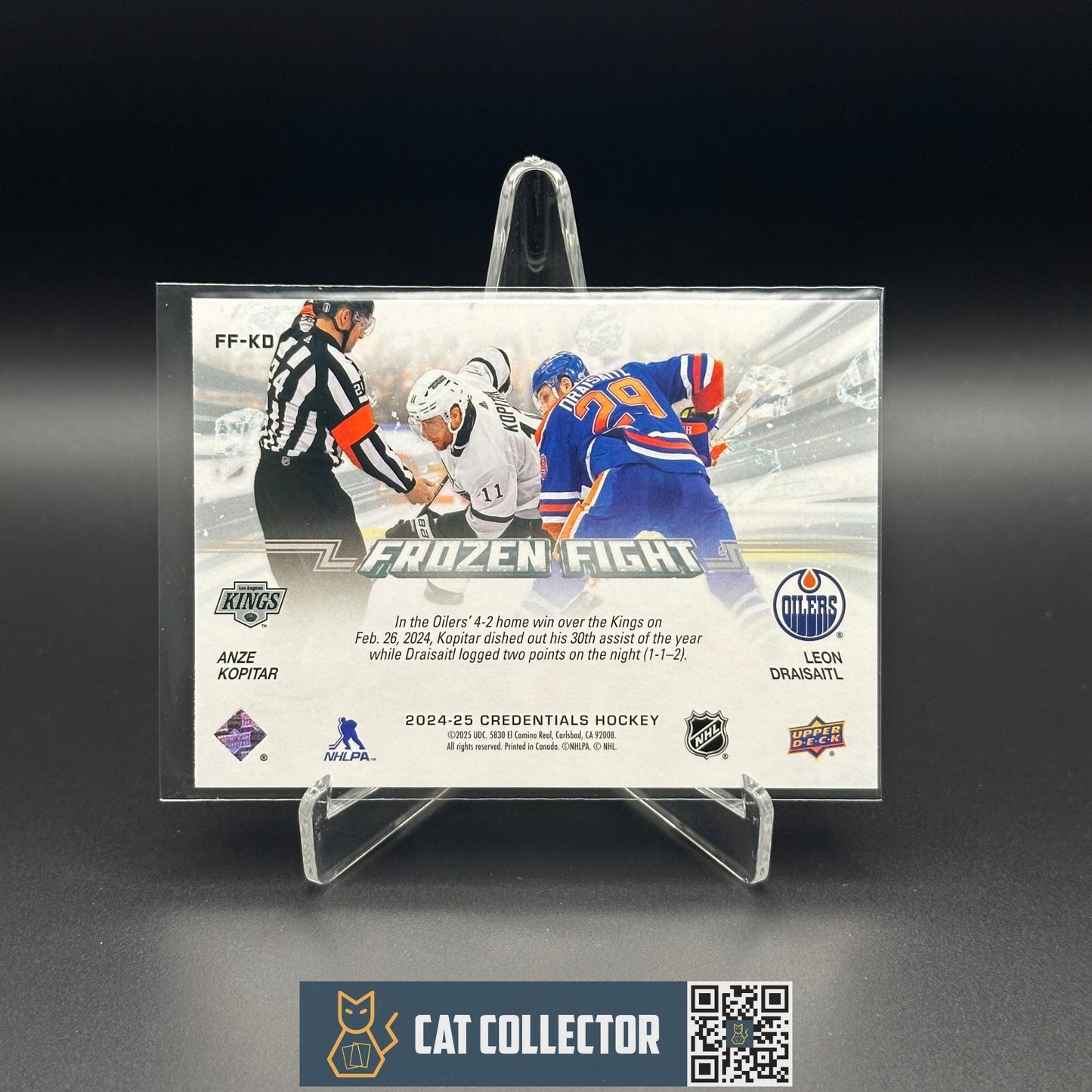 2024-25 UD Credentials ANZE KOPITAR / LEON DRAISAITL #FF-KD Frozen Fight