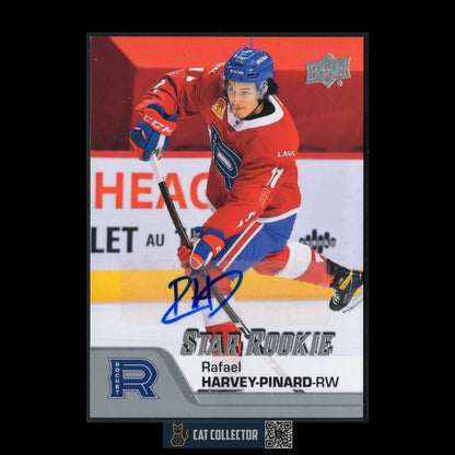 2020-21 UD AHL RAFAEL HARVEY-PINARD #180 Star Rookie RC AUTO Montreal Canadiens