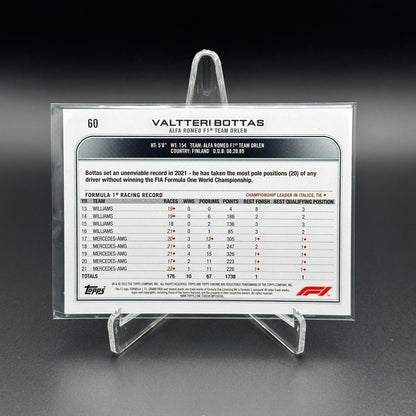 2022 Topps Chrome F1 Formula 1 VALTTERI BOTTAS #60 - Alfa Romeo