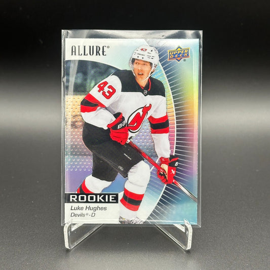 2023-24 UD Allure LUKE HUGHES #139 Black Rainbow RC - New Jersey Devils