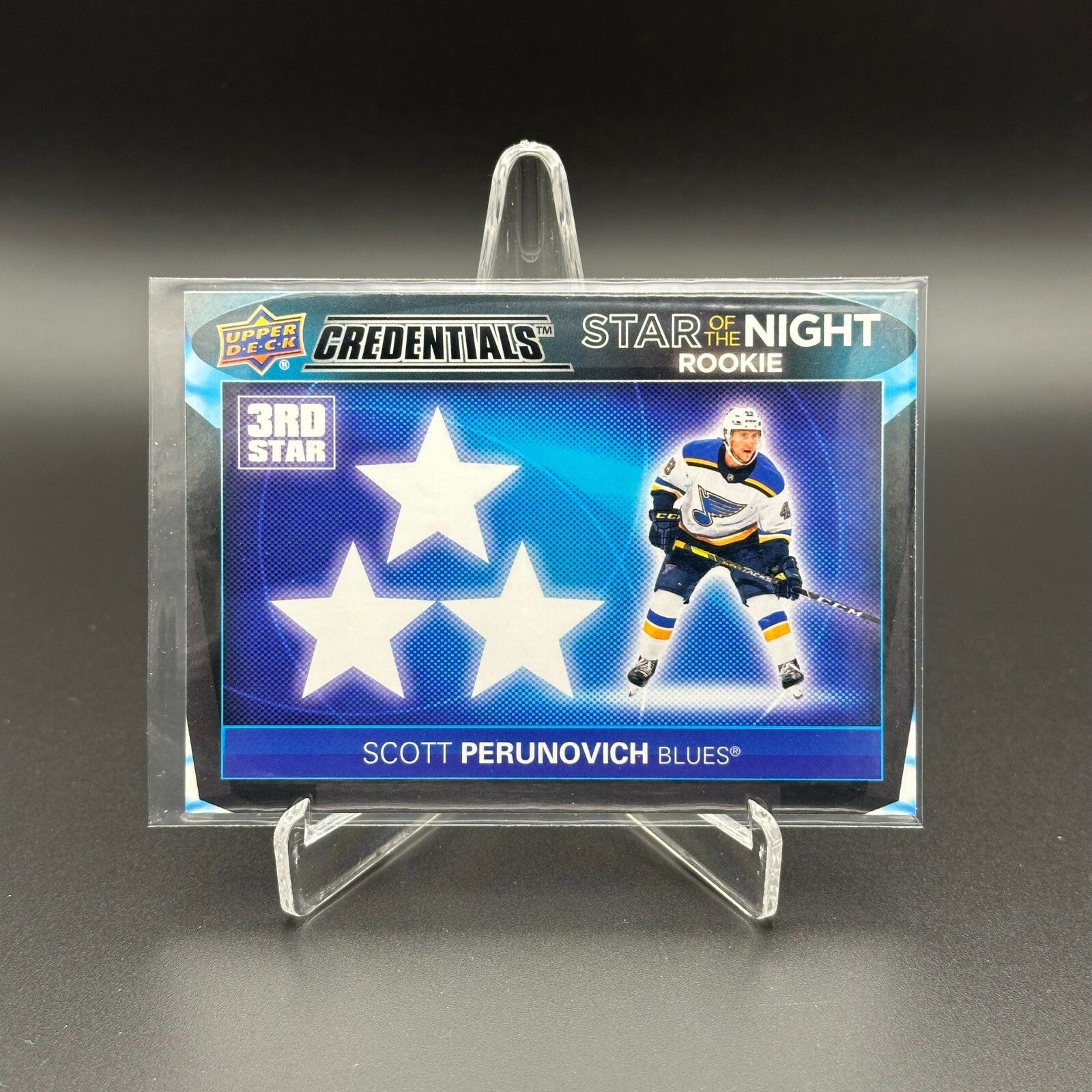 2021-22 UD Credentials SCOTT PERUNOVICH #3SR-3 Third Star of the Night RC