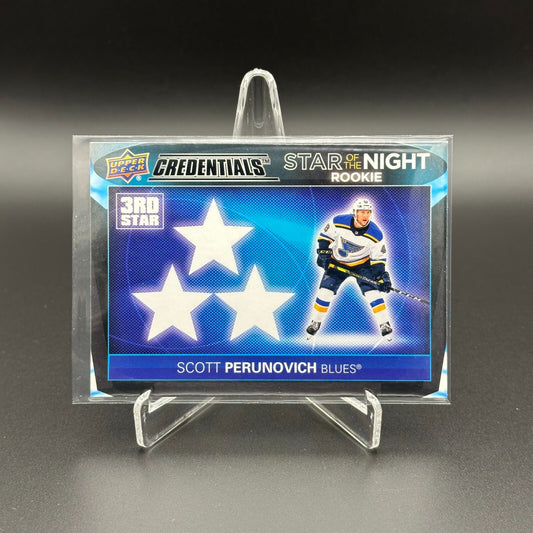 2021-22 UD Credentials SCOTT PERUNOVICH #3SR-3 Third Star of the Night RC