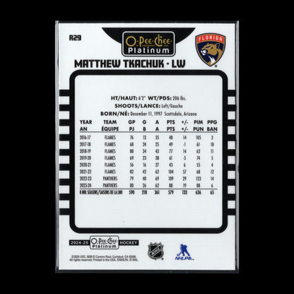 2024-25 O-Pee-Chee Platinum MATTHEW TKACHUK #R29 Retro - Florida Panthers