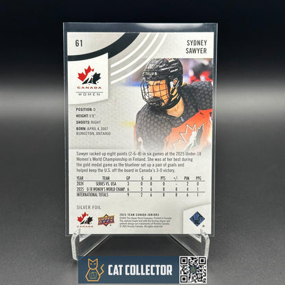 2025 Upper Deck Team Canada Women SYDNEY SAWYER #61 Silver foil