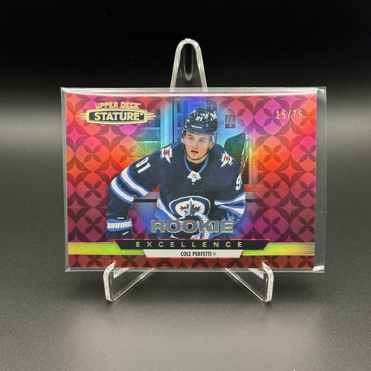 2021-22 UD Stature COLE PERFETTI #RE-36 Rookie Excellence Red /75