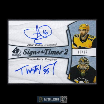 2021-22 SP Authentic J. ZUCKER / T. JARRY #SOTT2-PIT Sign of the Time 2 /25