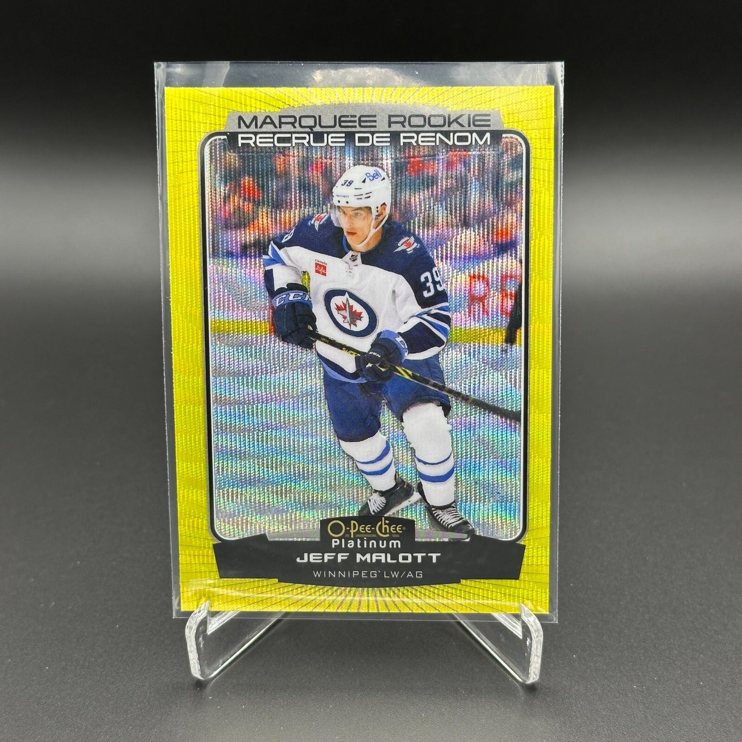 2022-23 O-Pee-Chee Platinum JEFF MALOTT #245 Neon Yellow Surge RC Winnipeg Jets