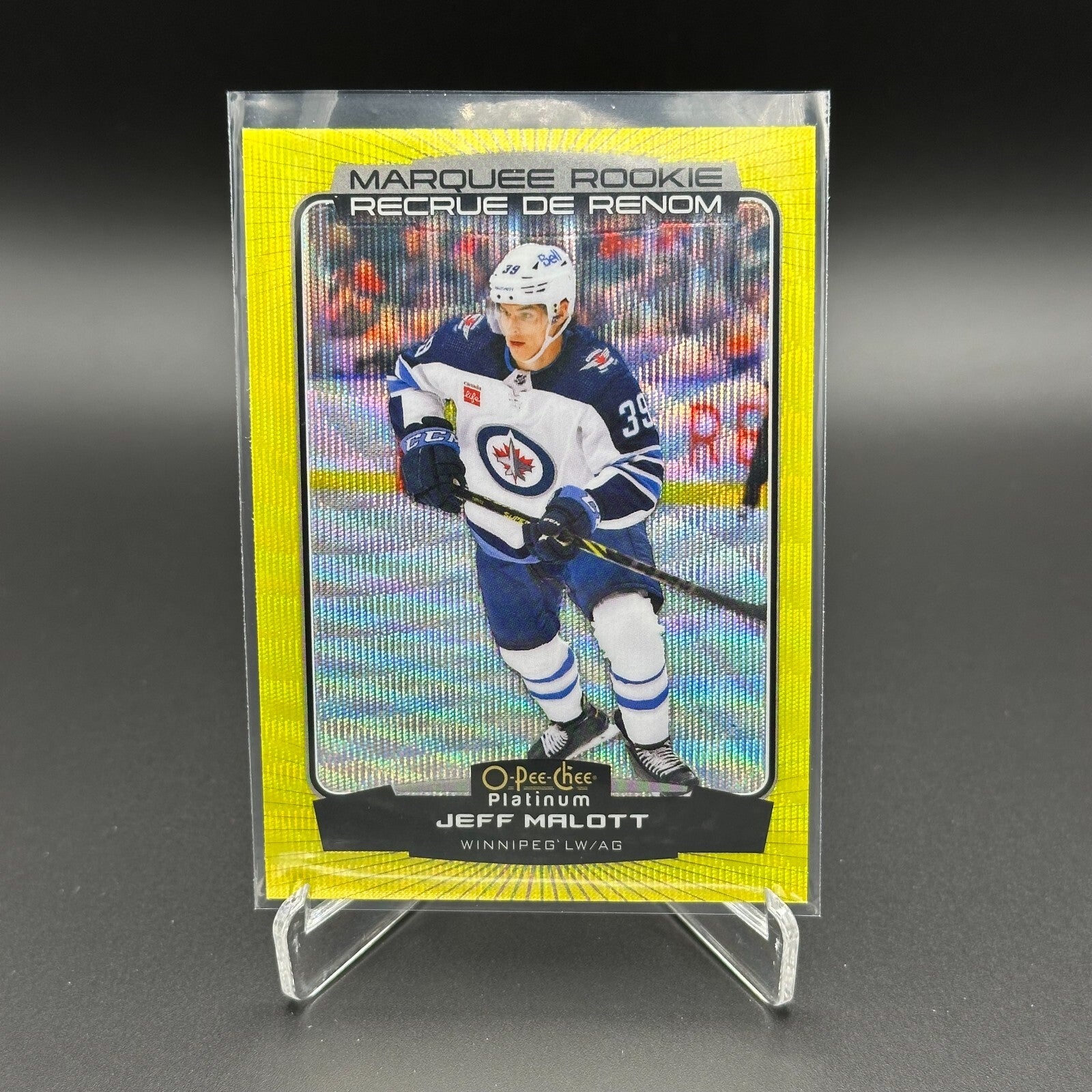 2022-23 O-Pee-Chee Platinum JEFF MALOTT #245 Neon Yellow Surge RC Winnipeg Jets