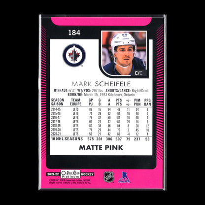 2021-22 O-Pee-Chee Platinum MARK SCHEIFELE #184 Matte Pink