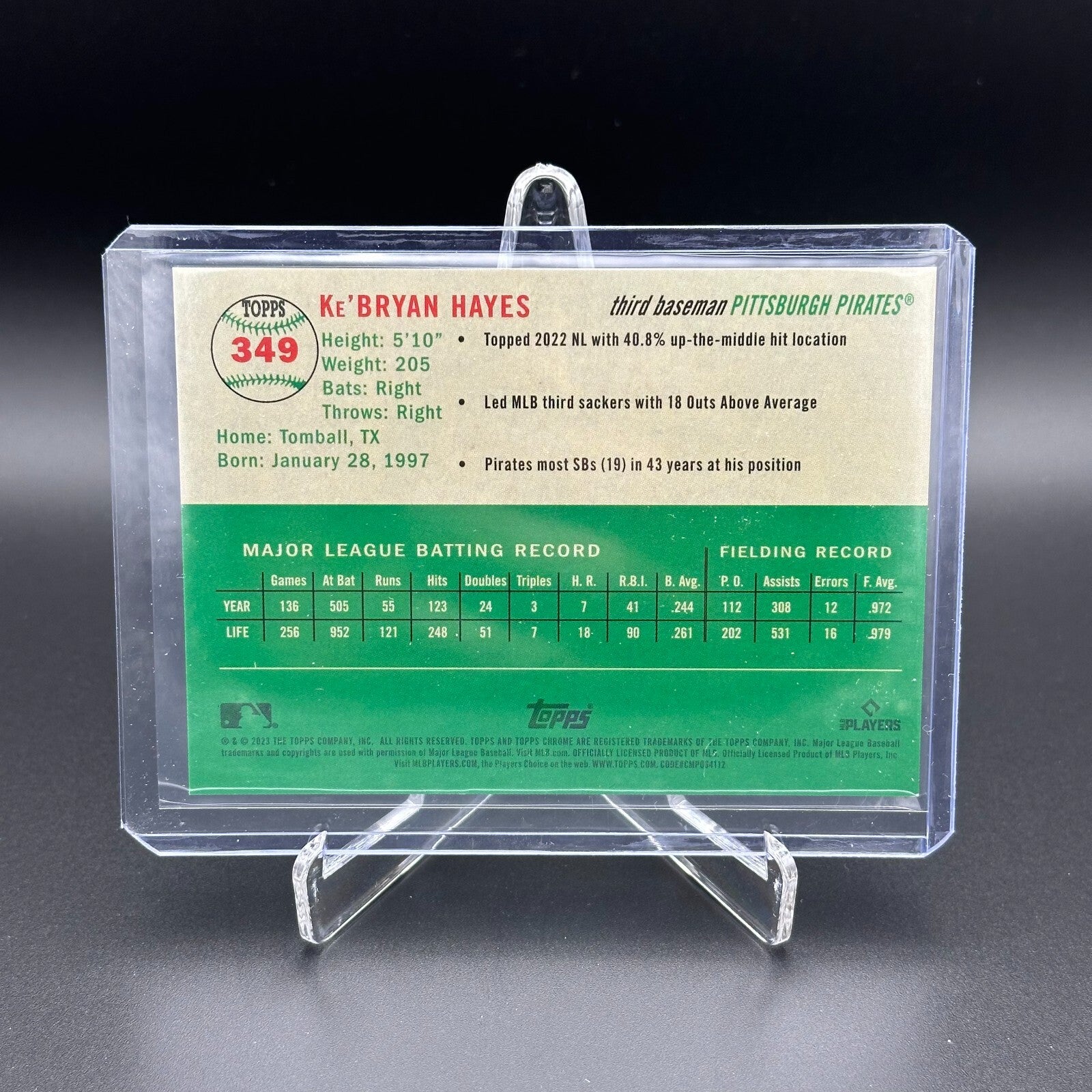 2023 Topps Chrome Platinum KE'BRYAN HAYES #349 Rookie Topps Refractor /499