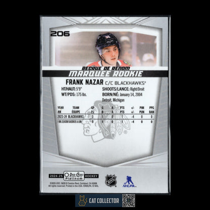 2024-25 O-Pee-Chee Platinum FRANK NAZAR #206 Marquee Rookie RC