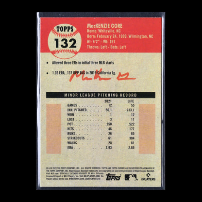 2022 Topps Chrome Platinum Anniversary MACKENZIE GORE #132 RC