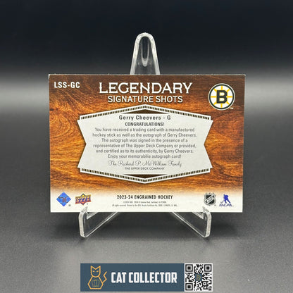 2023-24 UD Engrained GERRY CHEEVERS #LSS-GC Legendary Signature Shots 08/10