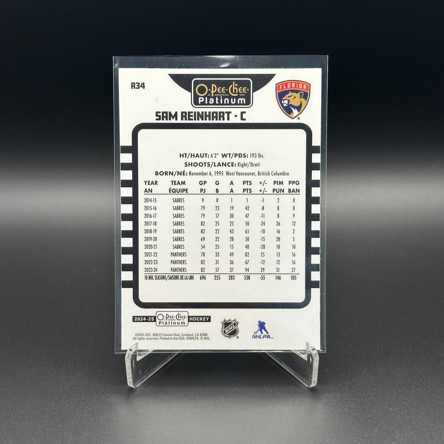 2024-25 O-Pee-Chee Platinum SAM REINHART #R34 Retro - Florida Panthers