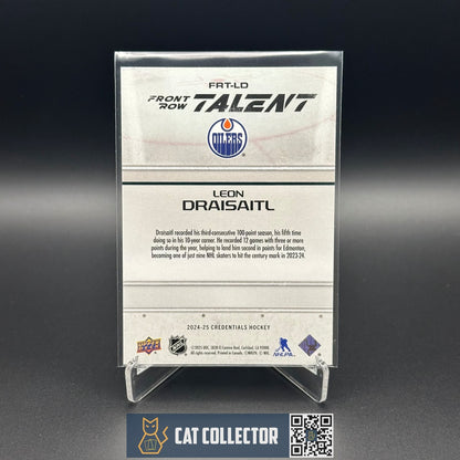 2024-25 UD Credentials LEON DRAISAITL #FRT-LD Front Row Talent - Edmonton Oilers