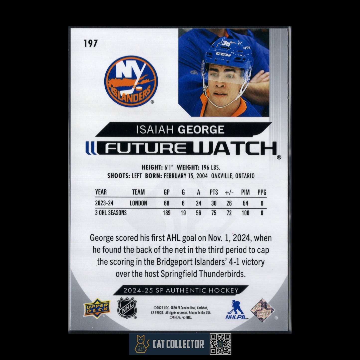 2024-25 UD SP Authentic ISAIAH GEORGE #197 Future Watch RC /999