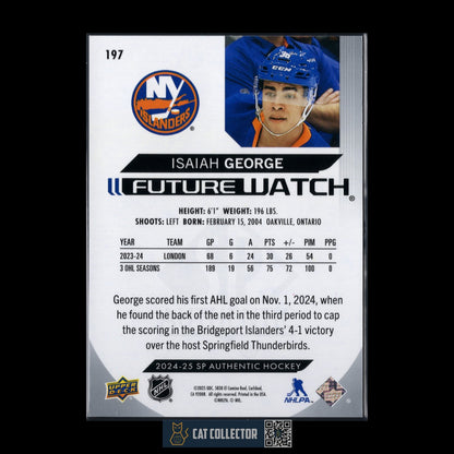 2024-25 UD SP Authentic ISAIAH GEORGE #197 Future Watch RC /999