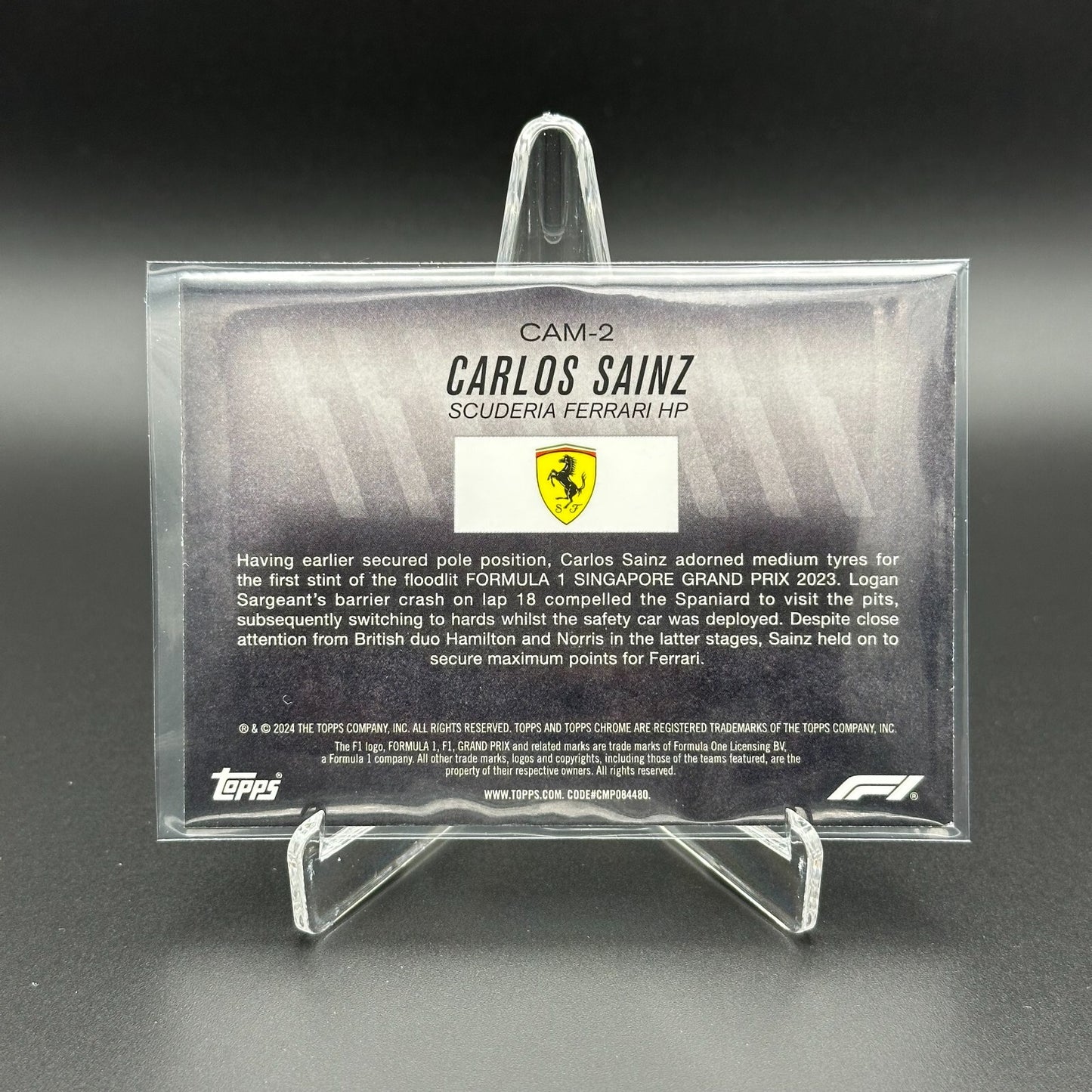 2024 Topps Chrome Formula 1 CARLOS SAINZ #CAM-2 Camber - Scuderia Ferrari