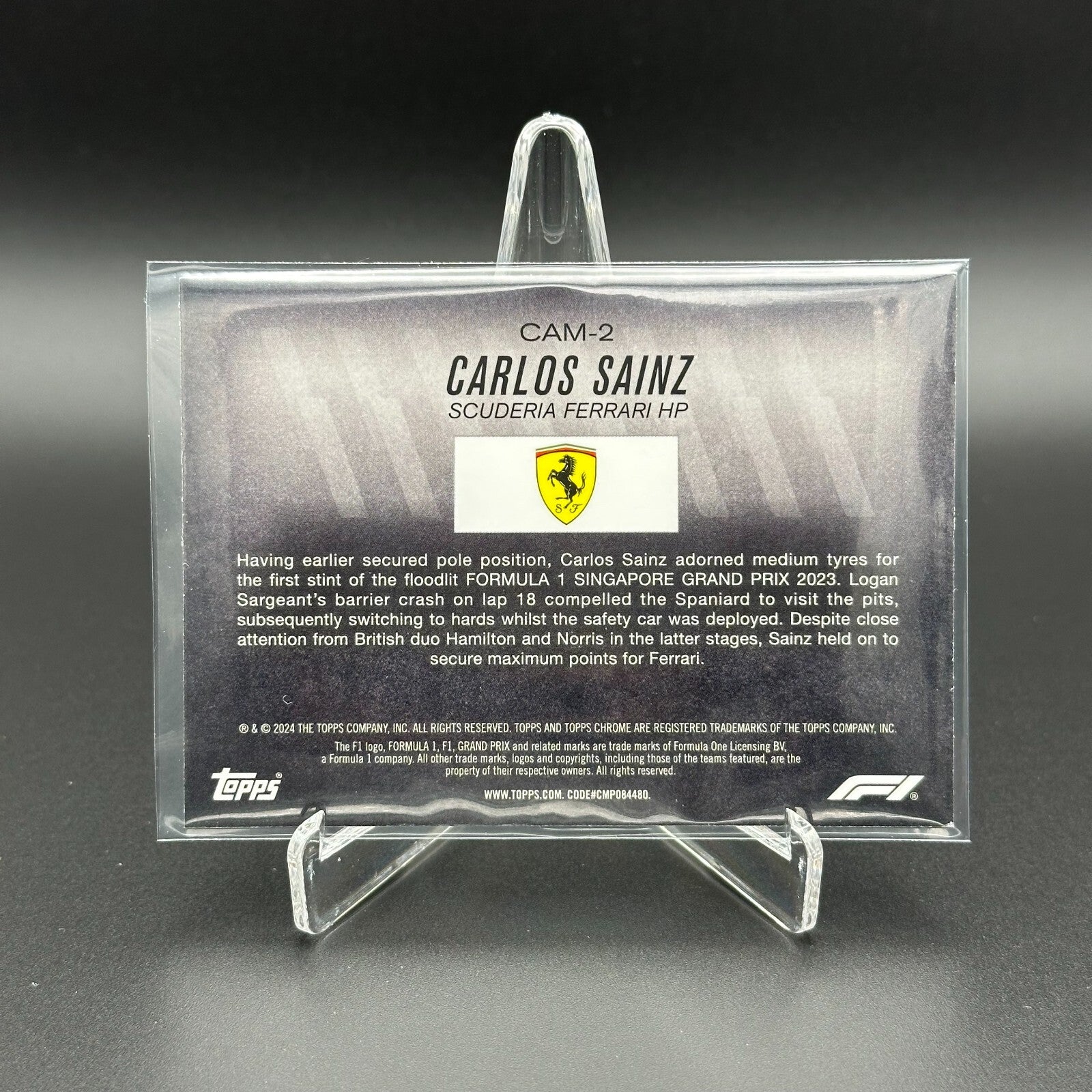 2024 Topps Chrome Formula 1 CARLOS SAINZ #CAM-2 Camber - Scuderia Ferrari