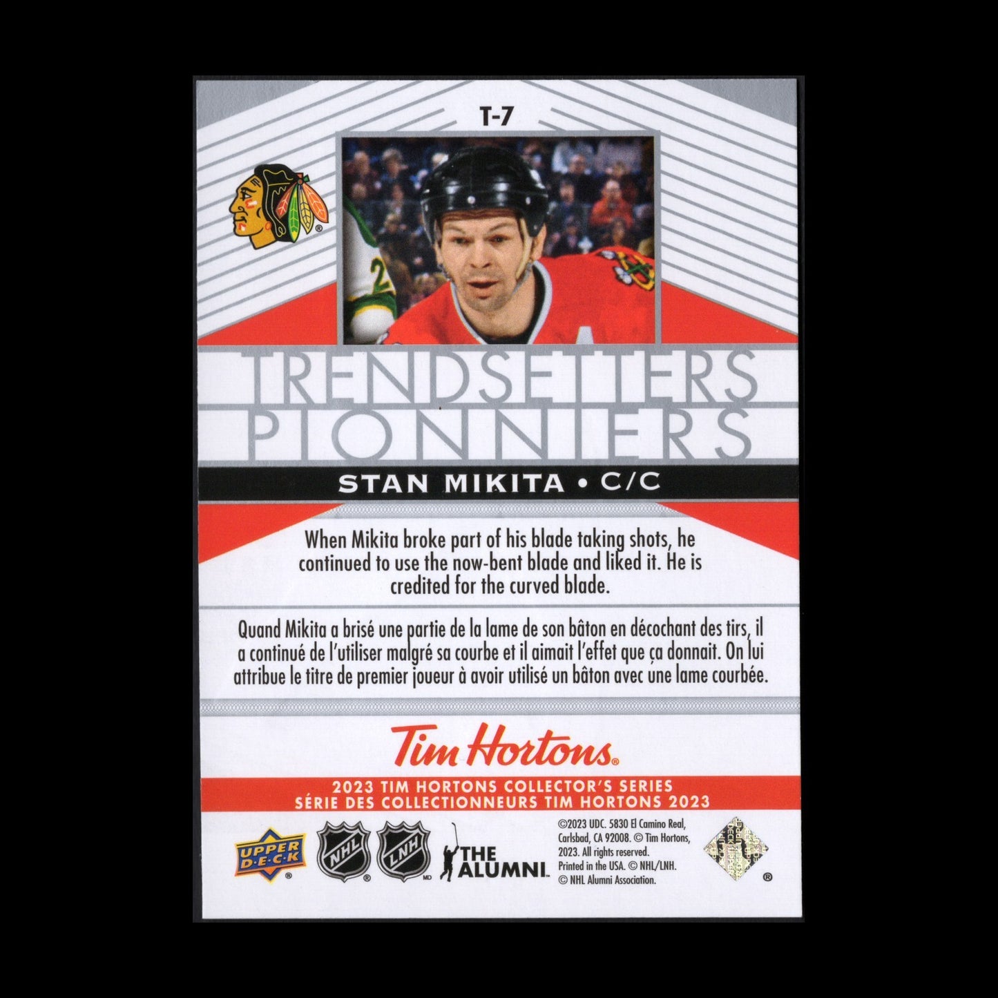 2023 UD Tim Hortons STAN MIKITA #T-7 Trendsetters - Chicago Blackhawks