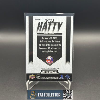 2024-25 UD Credentials BROCK NELSON #TH-BN That's a Hatty - New York Islanders