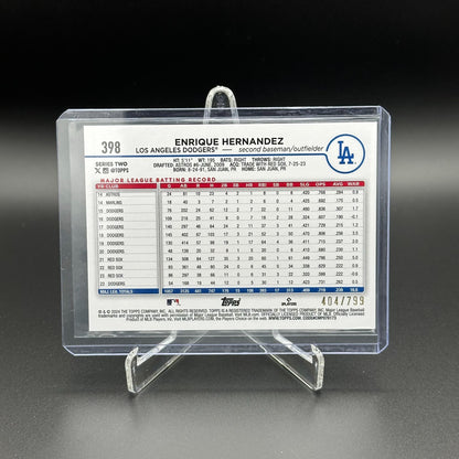 2024 Topps Series 2 ENRIQUE HERNANDEZ #398 Purple foil  /799 - LA Dodgers