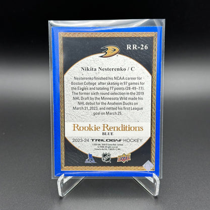 2023-24 UD Trilogy NIKITA NESTERENKO #RR-26 Rookie Renditions Blue /499