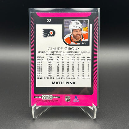 2021-22 O-Pee-Chee Platinum CLAUDE GIROUX #22 Matte Pink