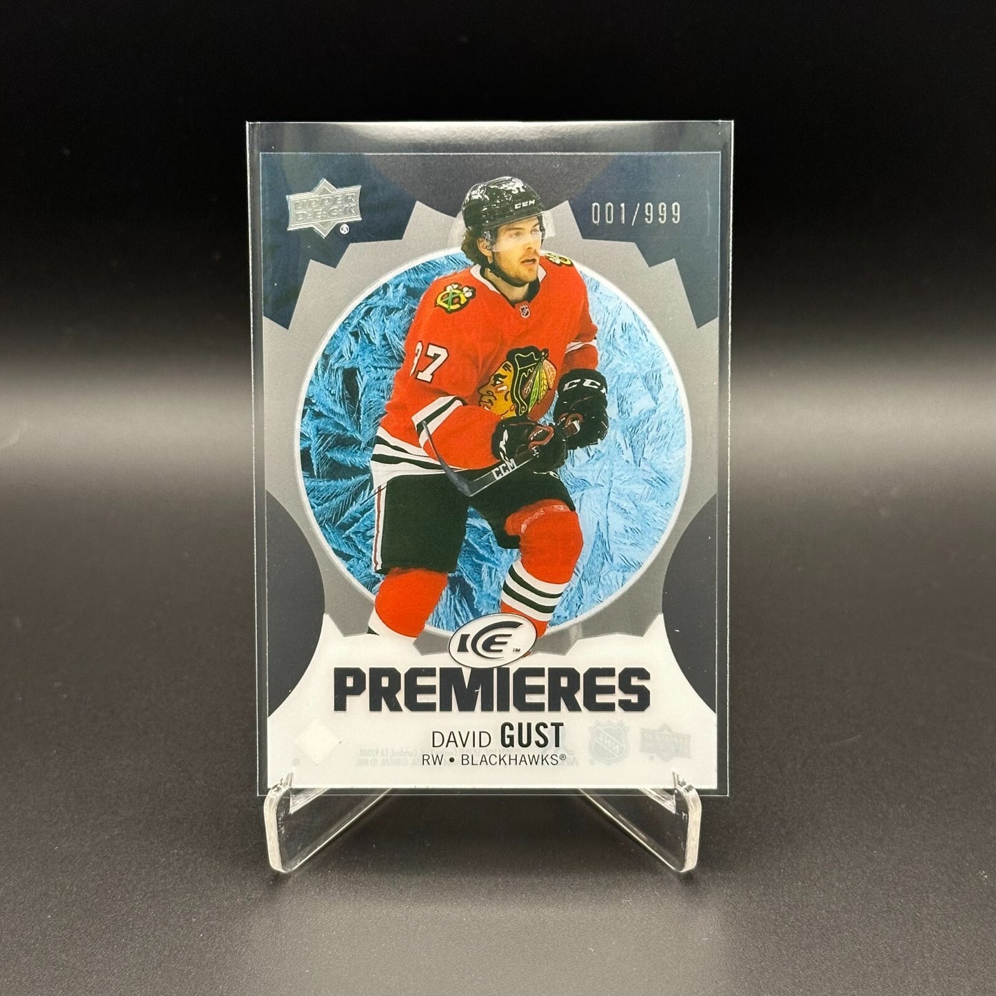 2023-24 UD Ice DAVID GUST #159 Ice Premieres Rookie RC 1/999 - First Print!