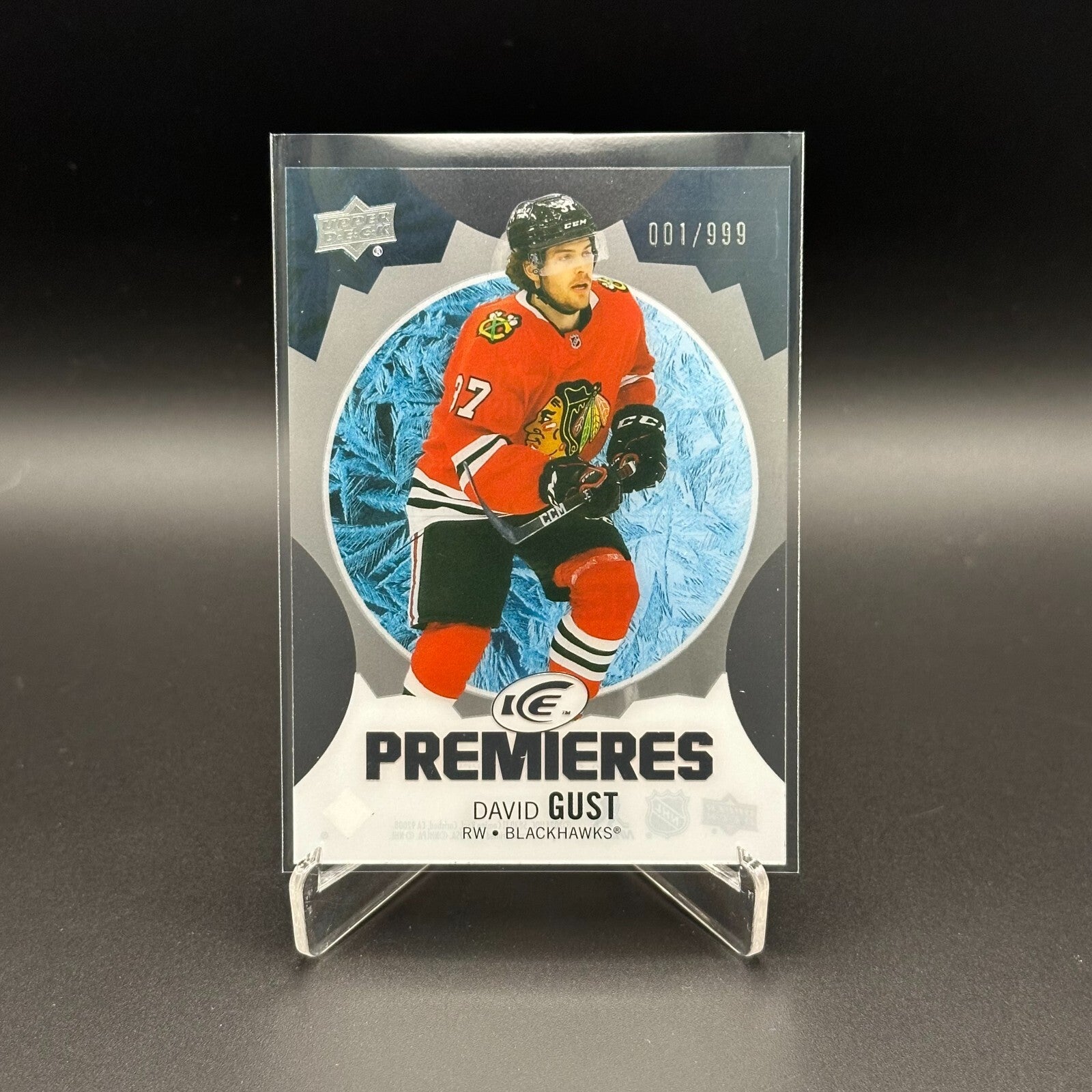 2023-24 UD Ice DAVID GUST #159 Ice Premieres Rookie RC 1/999 - First Print!