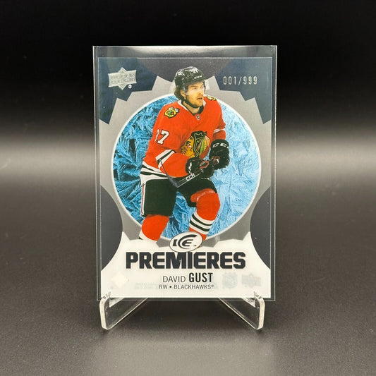 2023-24 UD Ice DAVID GUST #159 Ice Premieres Rookie RC 1/999 - First Print!