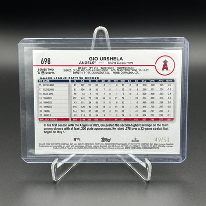 2024 Topps Series 2 GIO URSCHELA #698 Yellow crackle foil /50 - LA Angels