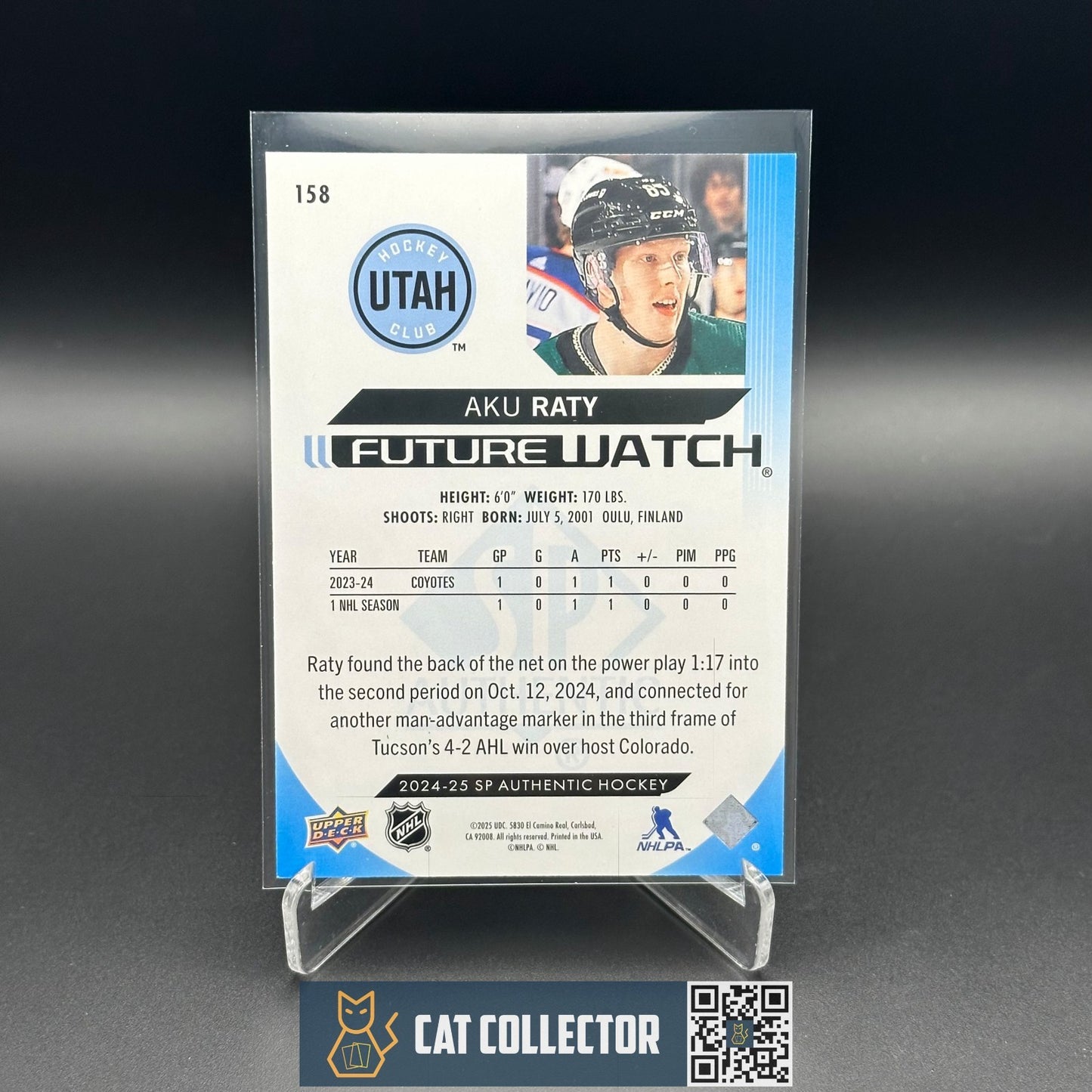 2024-25 UD SP Authentic AKU RATY #158 Future Watch Limited Blue RC /399